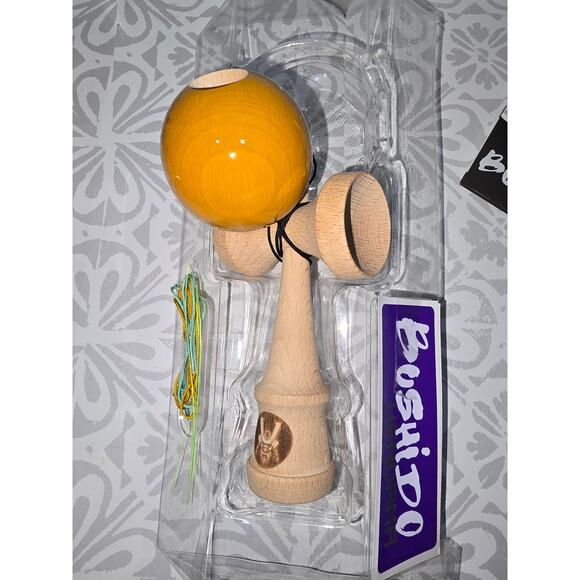 New Open Box -Bushido Kendama “Ultimate” Skill Toy – Beechwood Ken + Yellow Tama - Picture 12 of 16